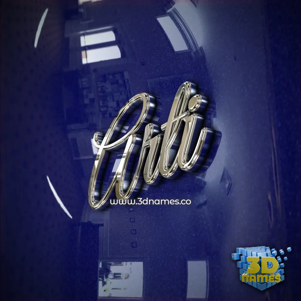 arti in Metalic Blue style - 3D name wallpaper