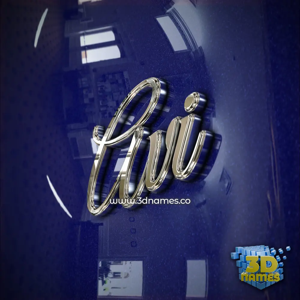 avi in Metalic Blue style - 3D name wallpaper