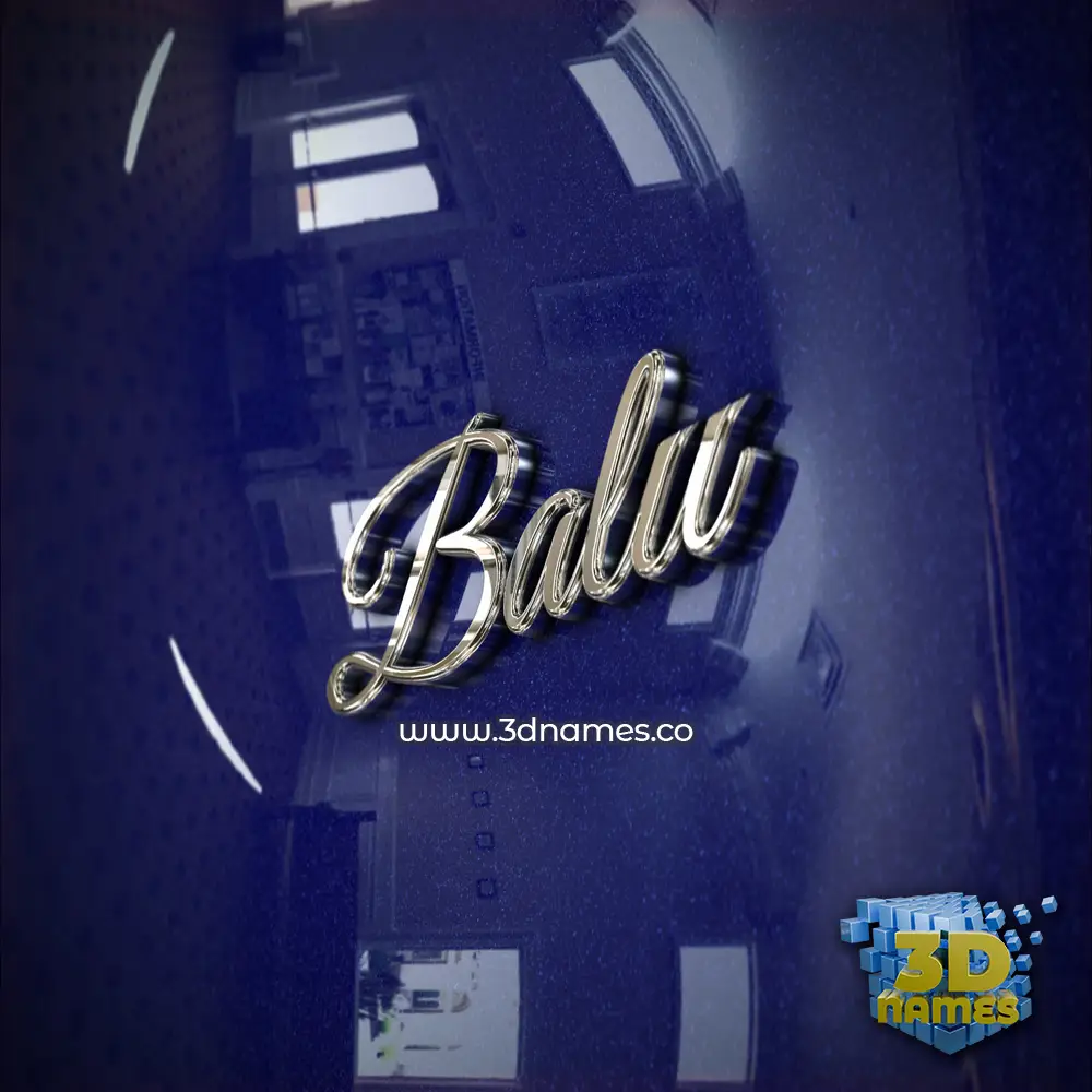 balu in Metalic Blue style - 3D name wallpaper