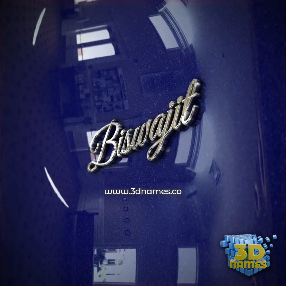 biswajit in Metalic Blue style - 3D name wallpaper