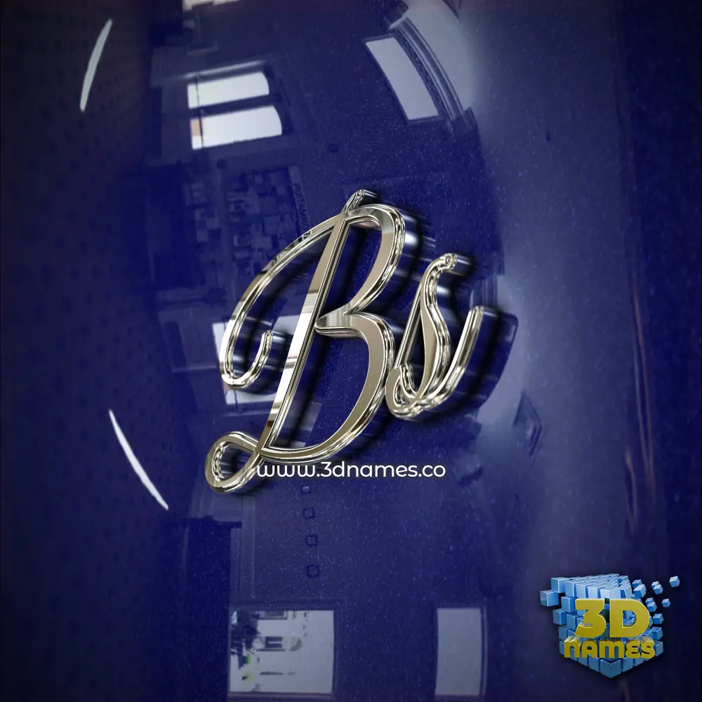 bs in Metalic Blue style - 3D name wallpaper