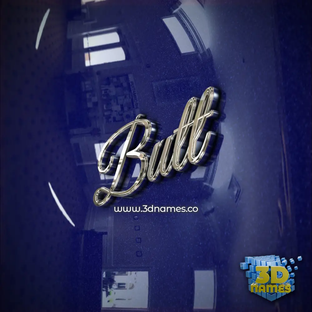 butt in Metalic Blue style - 3D name wallpaper