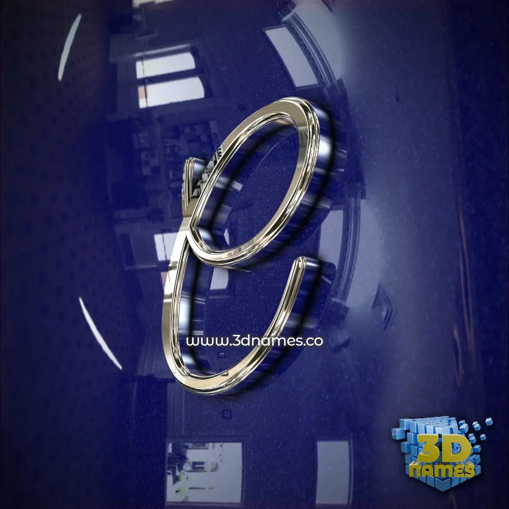 c in Metalic Blue style - 3D name wallpaper