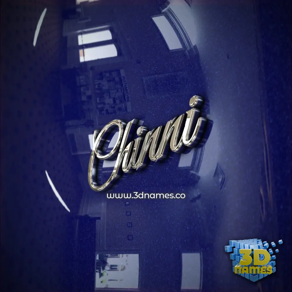 chinni in Metalic Blue style - 3D name wallpaper