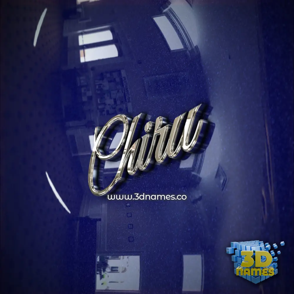 chiru in Metalic Blue style - 3D name wallpaper
