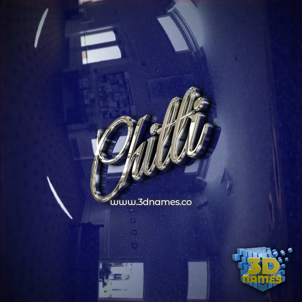 chitti in Metalic Blue style - 3D name wallpaper