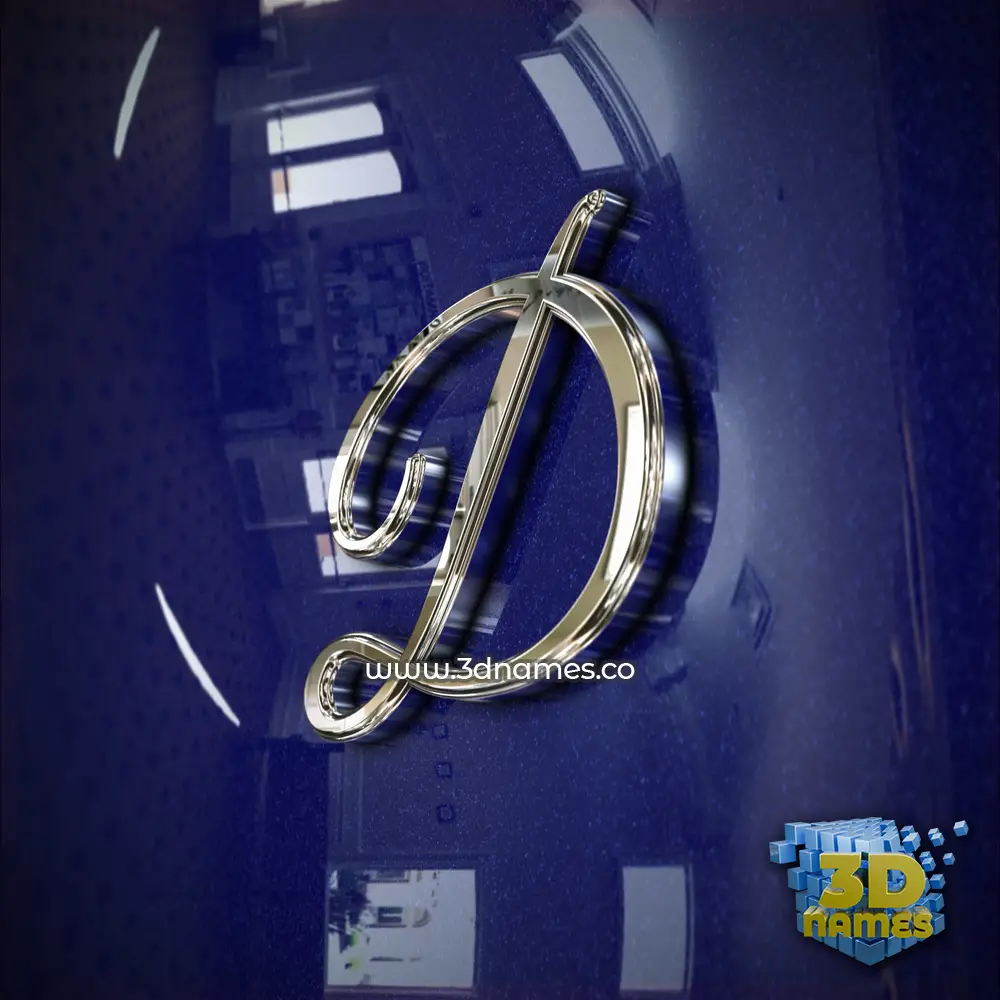 d in Metalic Blue style - 3D name wallpaper