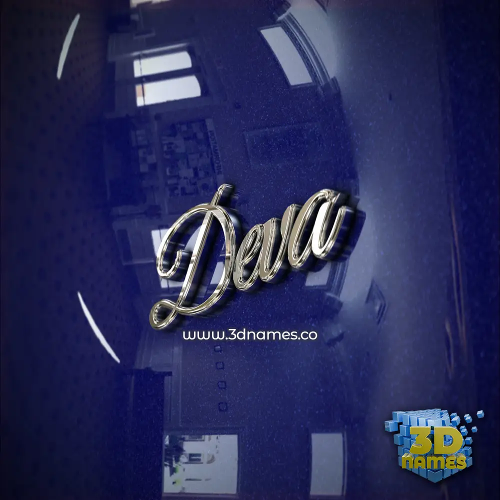 deva in Metalic Blue style - 3D name wallpaper