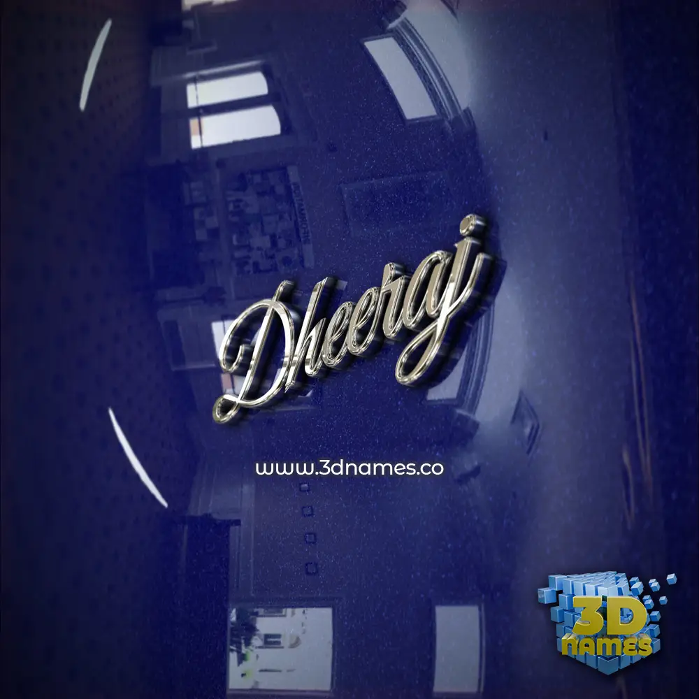 dheeraj in Metalic Blue style - 3D name wallpaper
