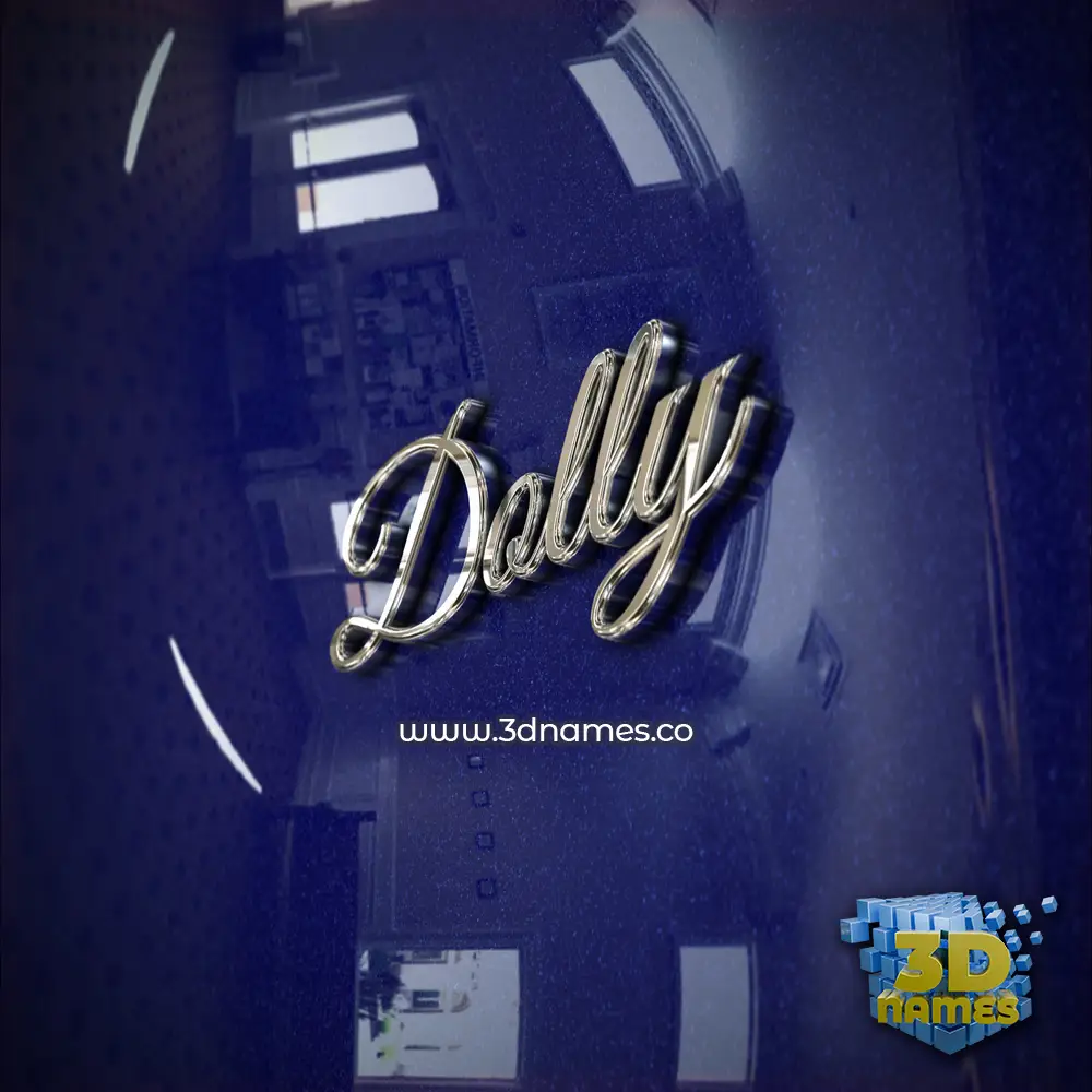 dolly in Metalic Blue style - 3D name wallpaper