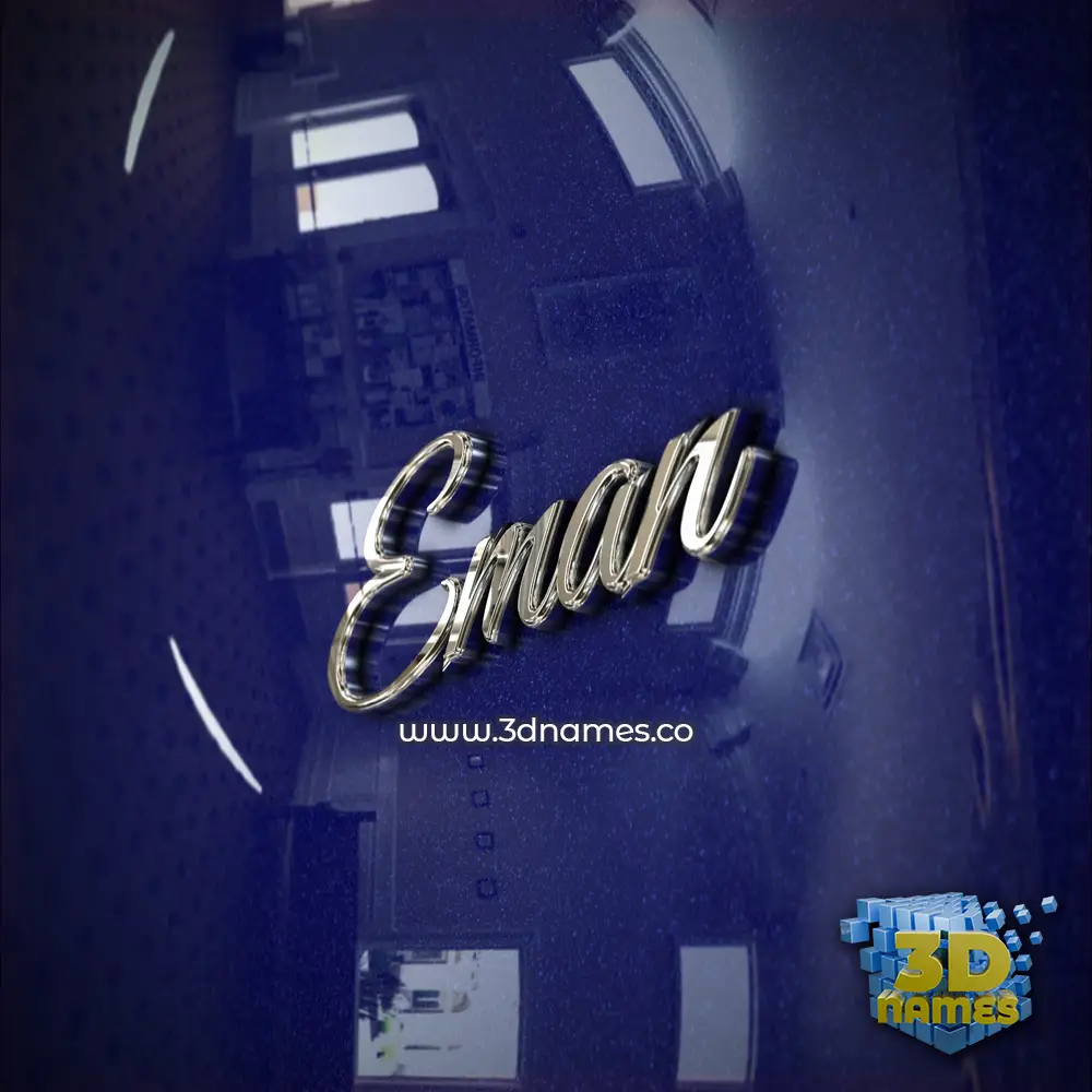 eman in Metalic Blue style - 3D name wallpaper