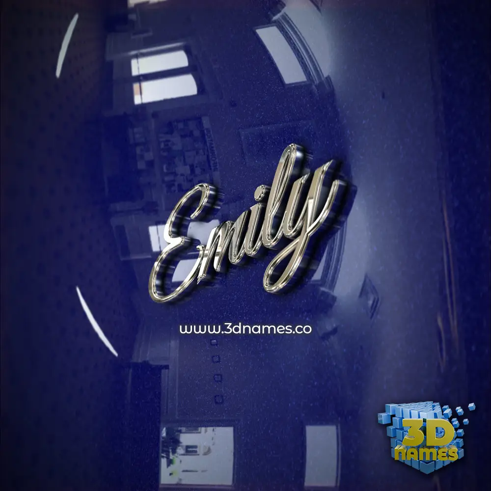 emily in Metalic Blue style - 3D name wallpaper