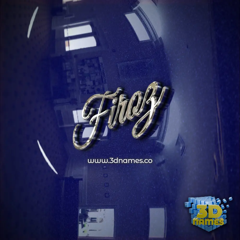 firoz in Metalic Blue style - 3D name wallpaper