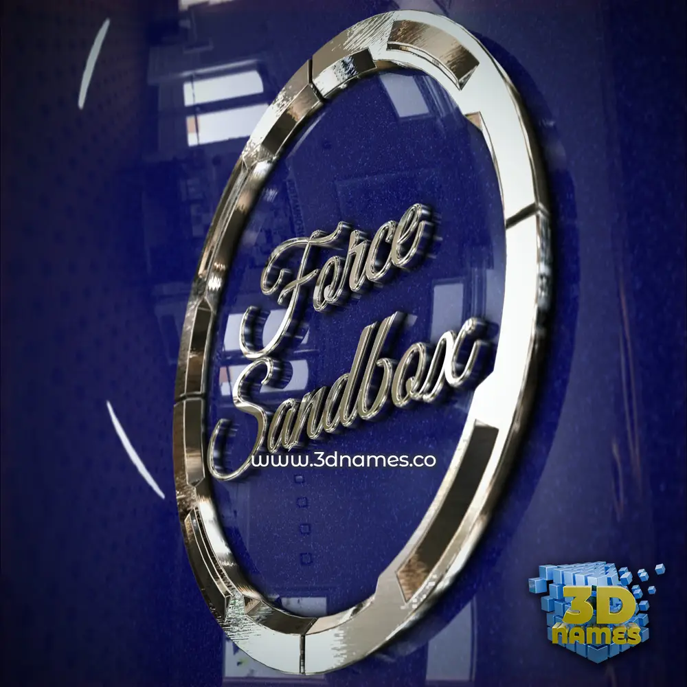 force sandbox in Metalic Blue style - 3D name wallpaper