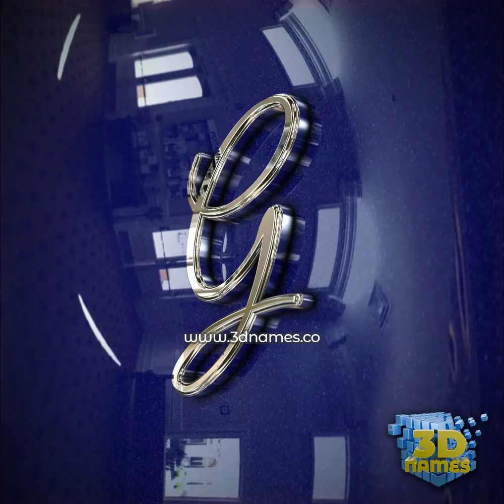g in Metalic Blue style - 3D name wallpaper