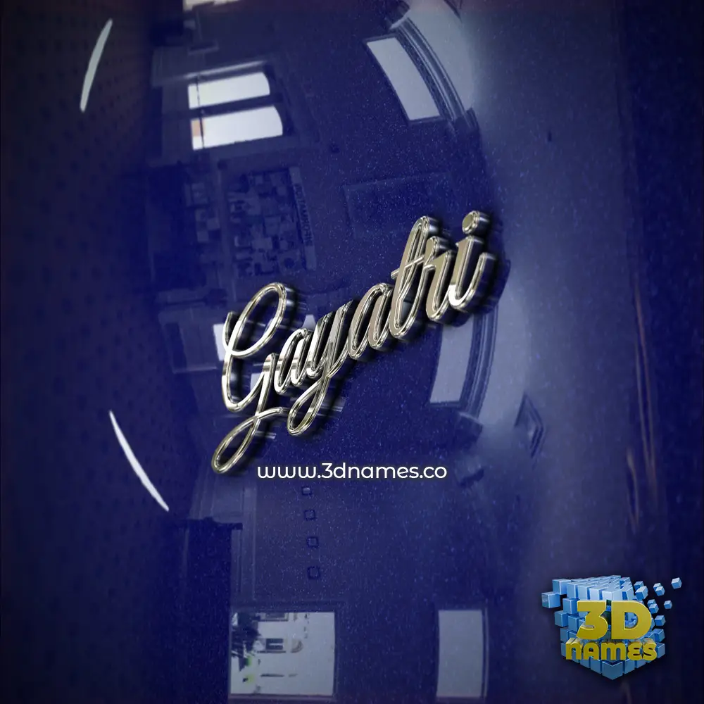 gayatri in Metalic Blue style - 3D name wallpaper