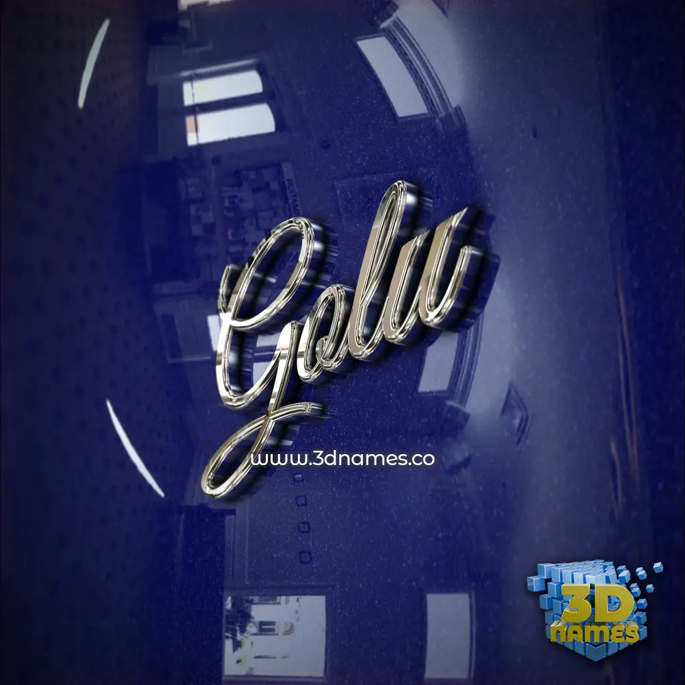 golu in Metalic Blue style - 3D name wallpaper