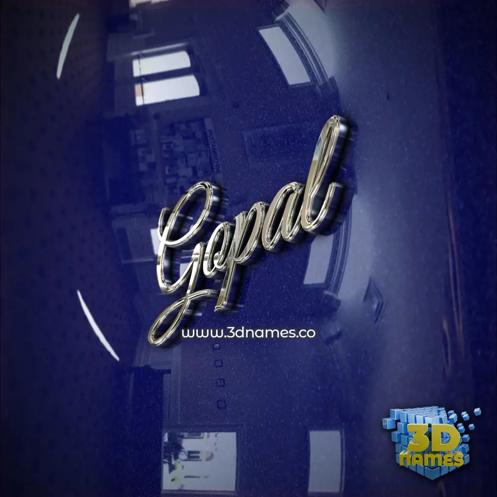 gopal in Metalic Blue style - 3D name wallpaper