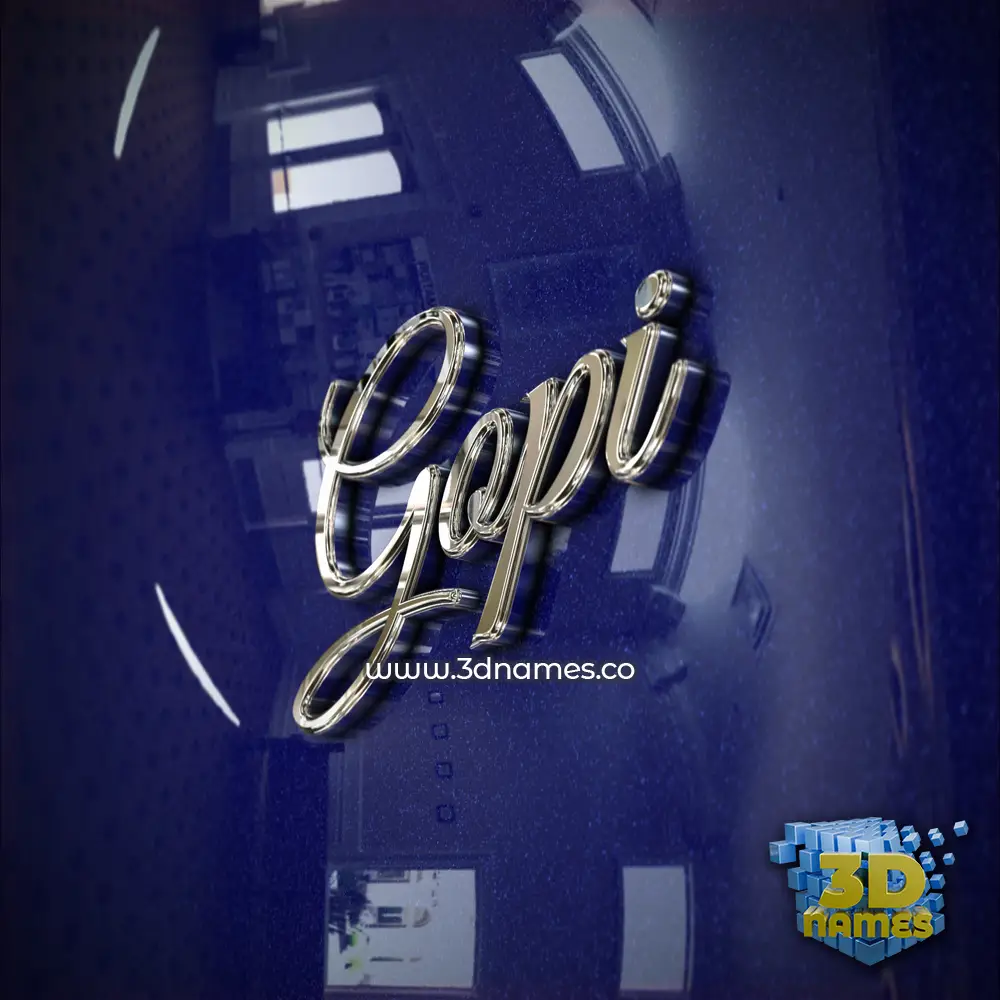 gopi in Metalic Blue style - 3D name wallpaper