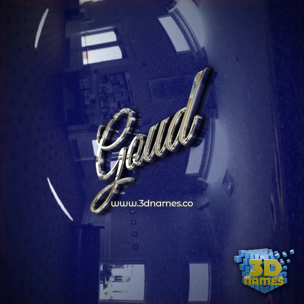 goud in Metalic Blue style - 3D name wallpaper