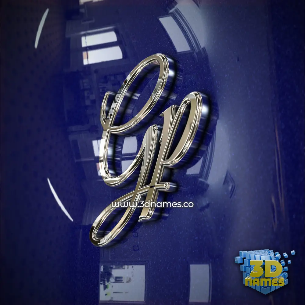 gp in Metalic Blue style - 3D name wallpaper
