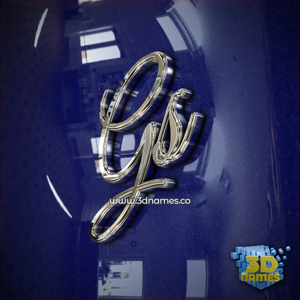 gs in Metalic Blue style - 3D name wallpaper