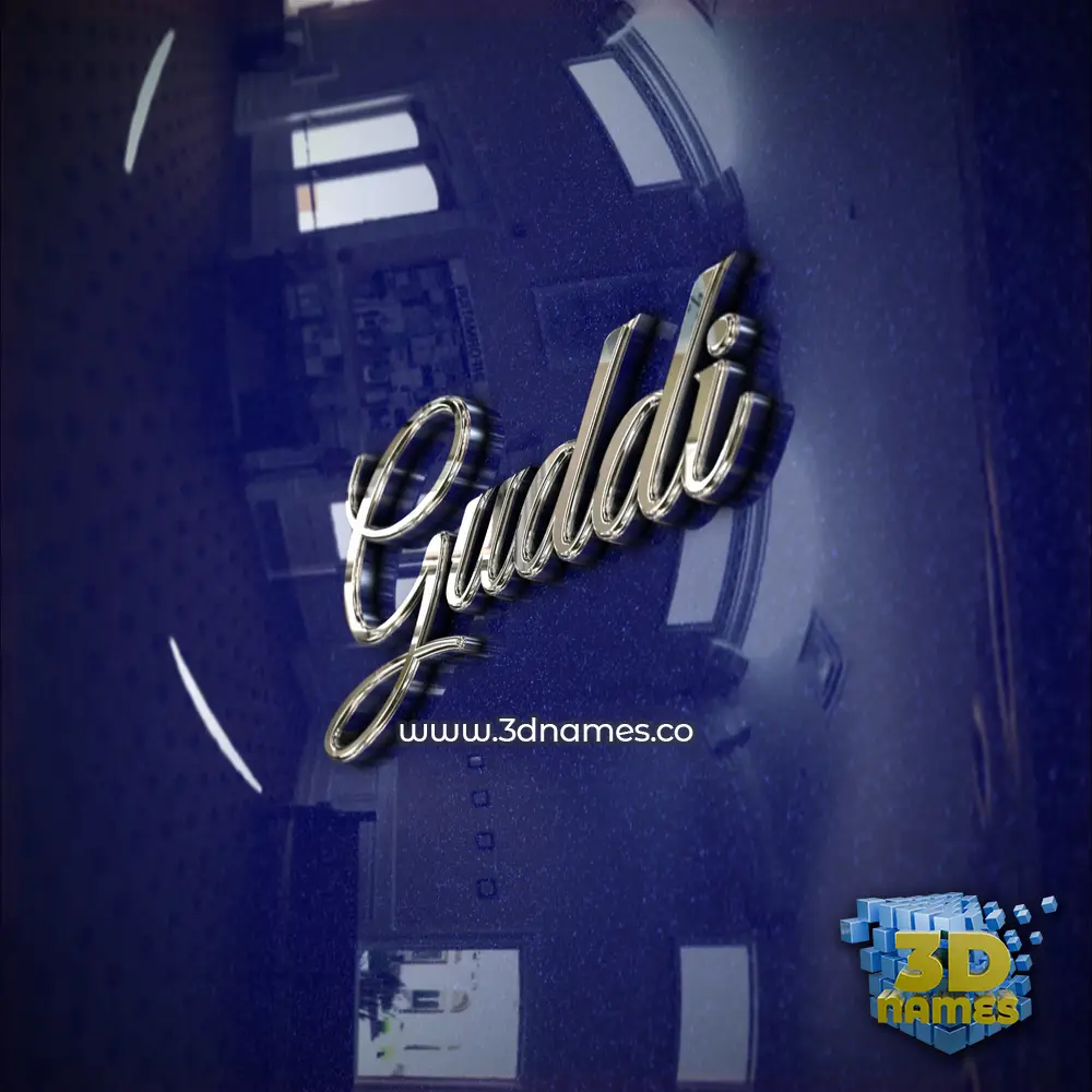 guddi in Metalic Blue style - 3D name wallpaper