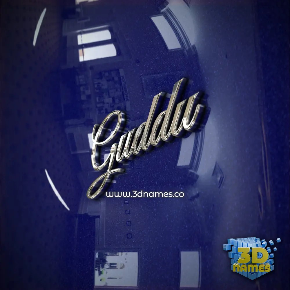 guddu in Metalic Blue style - 3D name wallpaper