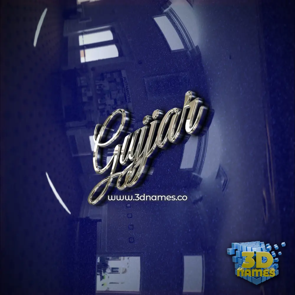 gujjar in Metalic Blue style - 3D name wallpaper