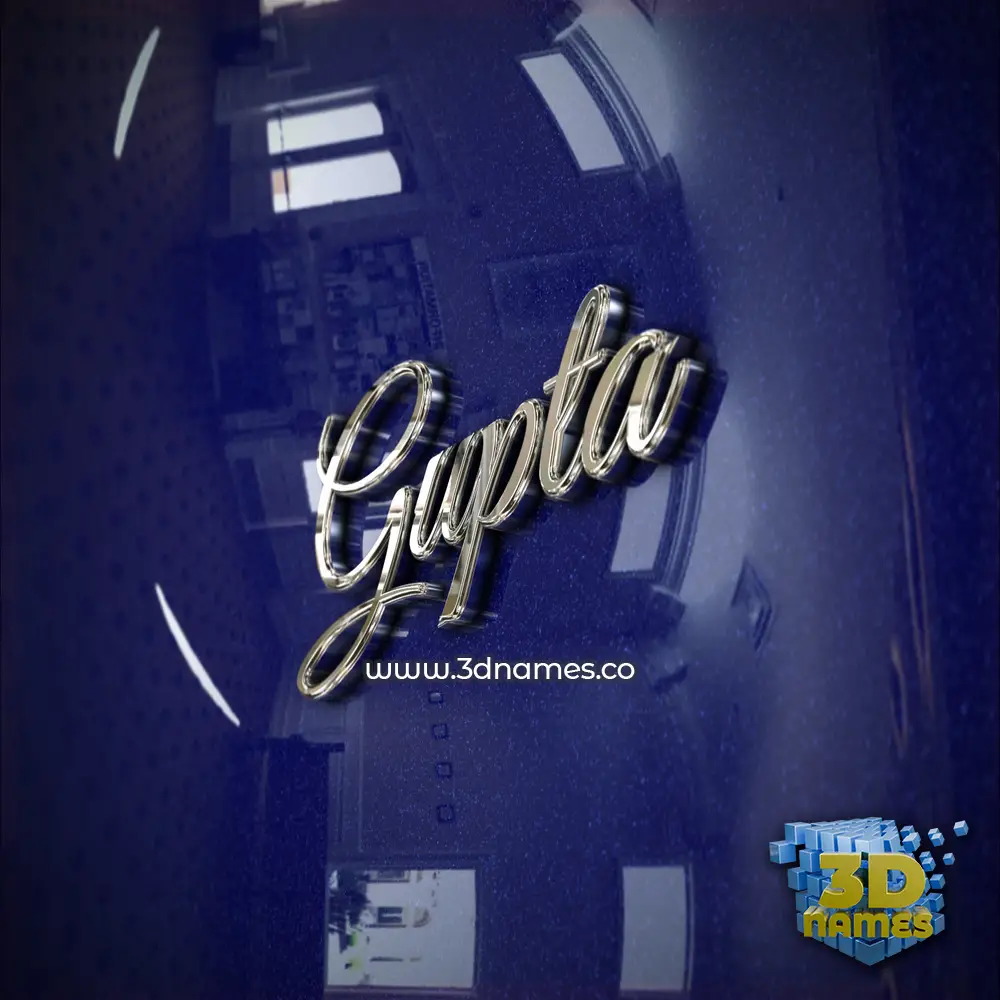 gupta in Metalic Blue style - 3D name wallpaper