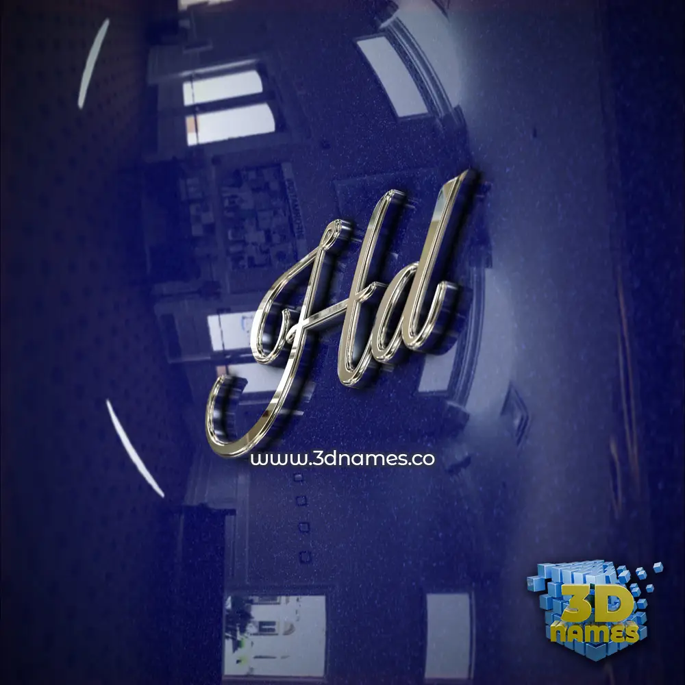 hd in Metalic Blue style - 3D name wallpaper