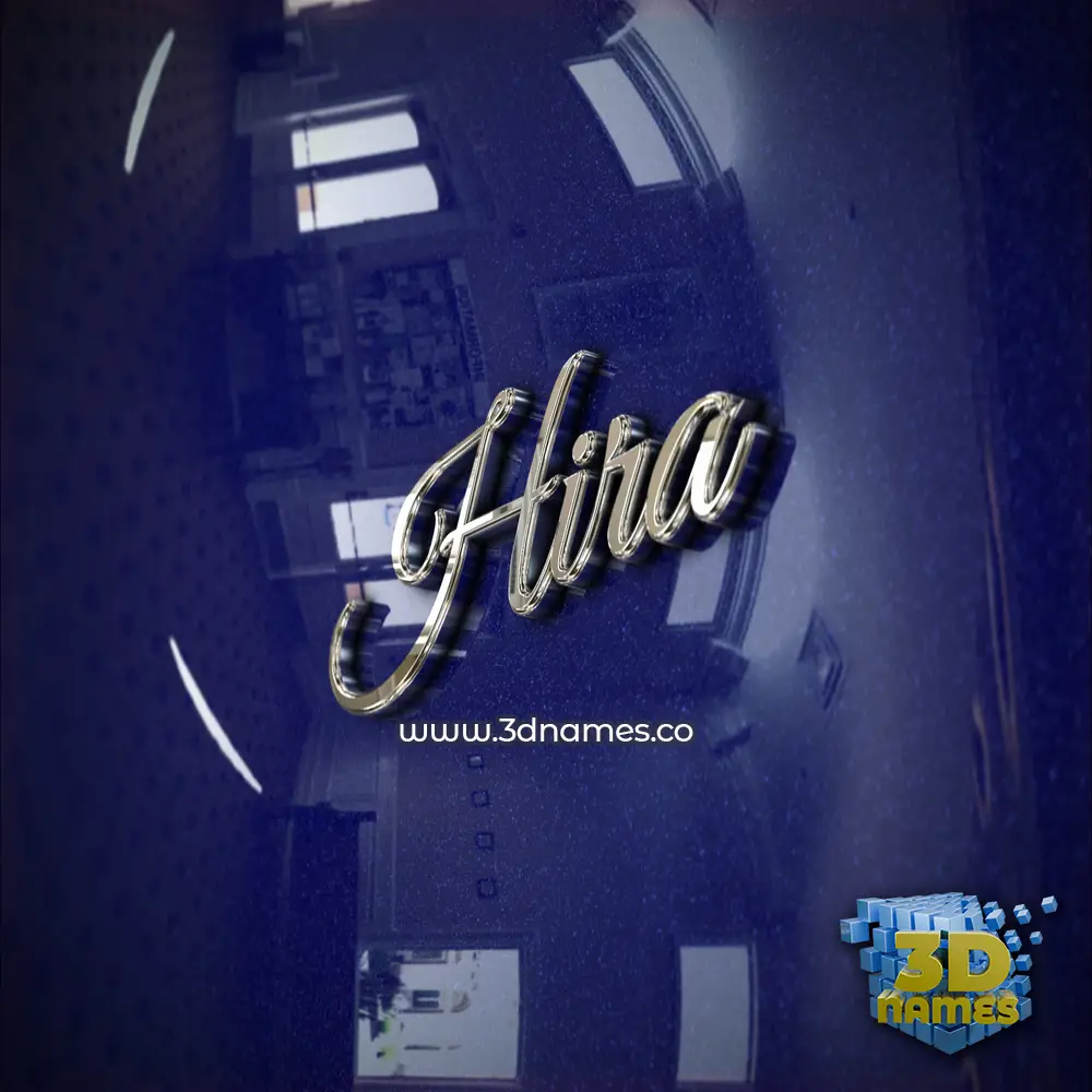 hira in Metalic Blue style - 3D name wallpaper