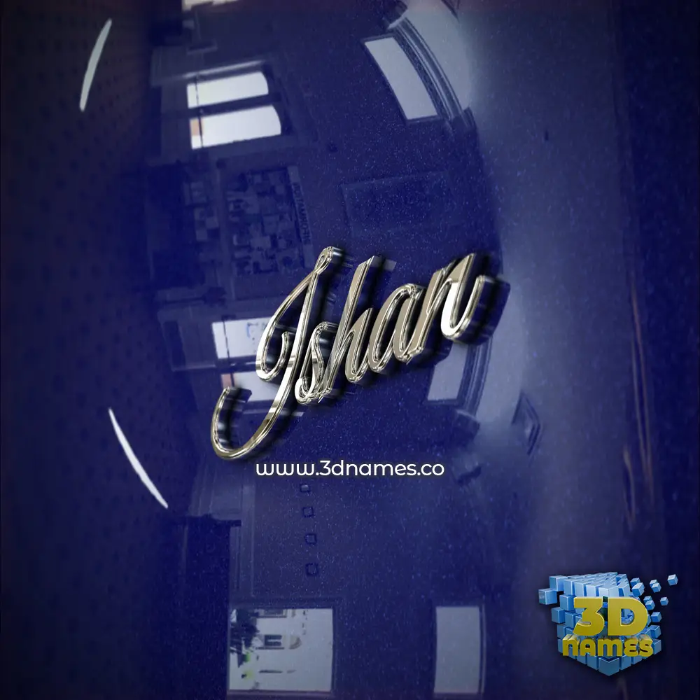ishan in Metalic Blue style - 3D name wallpaper