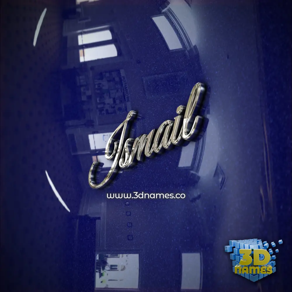 ismail in Metalic Blue style - 3D name wallpaper