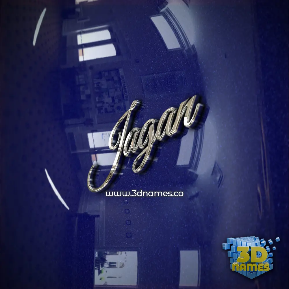 jagan in Metalic Blue style - 3D name wallpaper