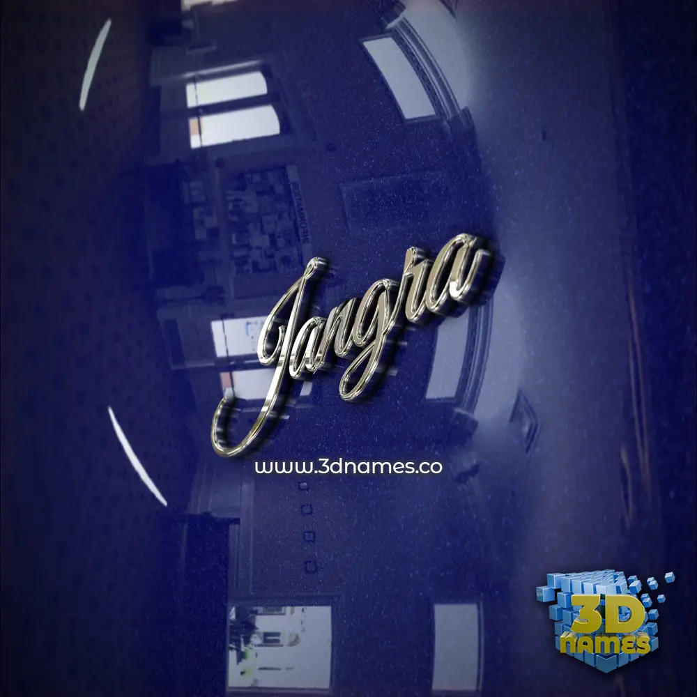 jangra in Metalic Blue style - 3D name wallpaper