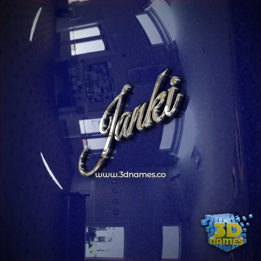 janki in Metalic Blue style - 3D name wallpaper