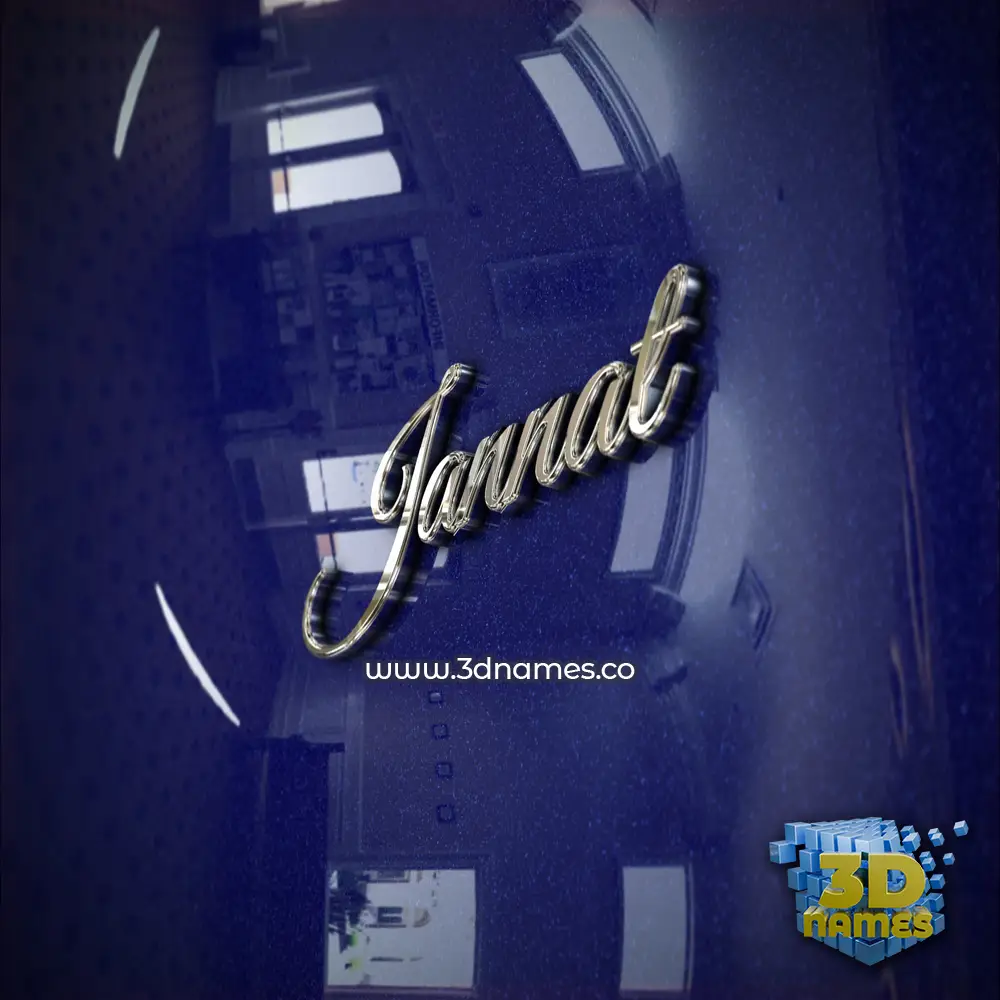 jannat in Metalic Blue style - 3D name wallpaper