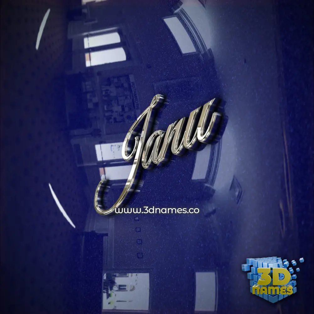 janu in Metalic Blue style - 3D name wallpaper