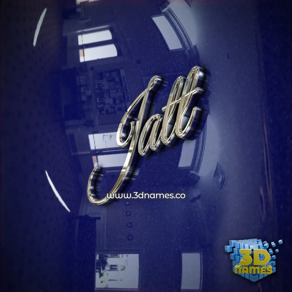 jatt in Metalic Blue style - 3D name wallpaper