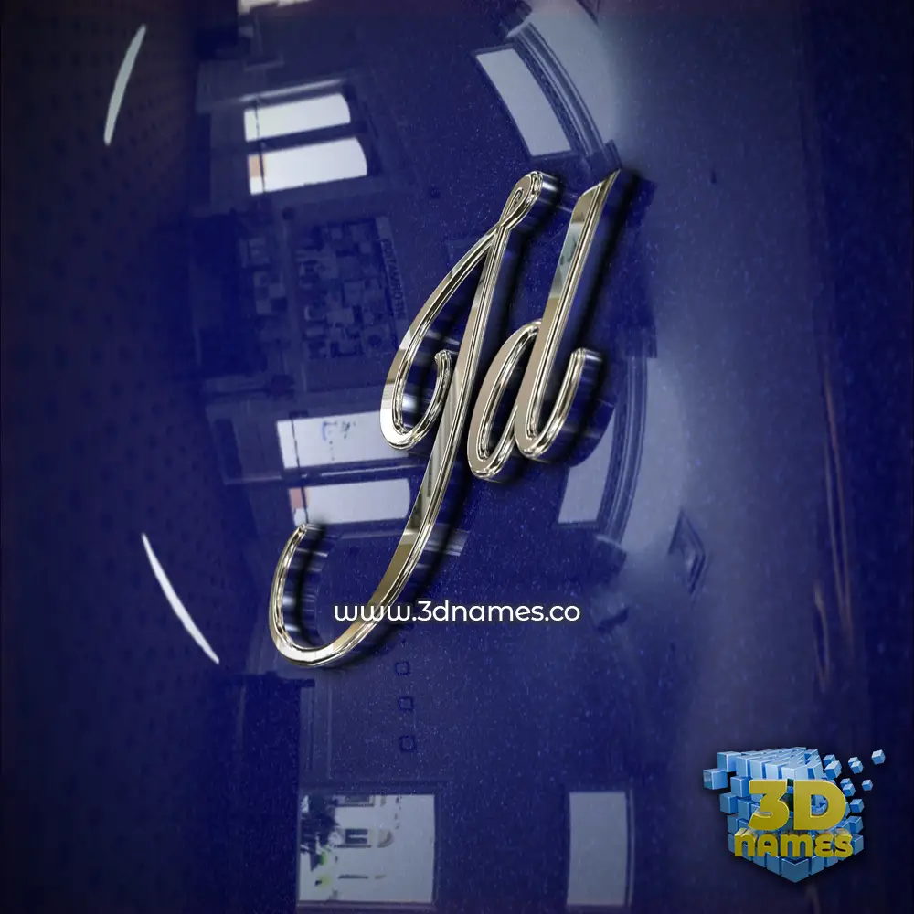 jd in Metalic Blue style - 3D name wallpaper