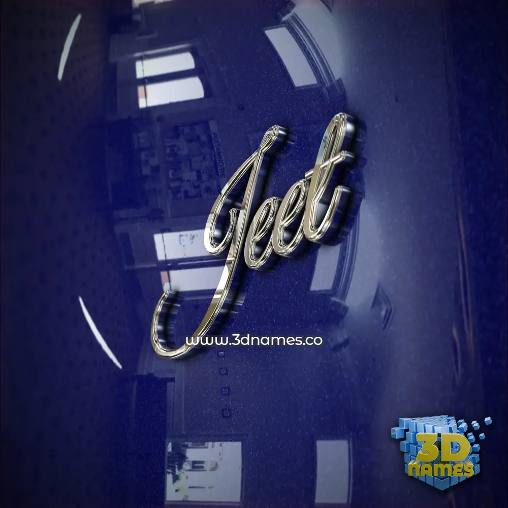 jeet in Metalic Blue style - 3D name wallpaper