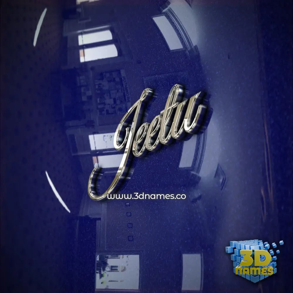 jeetu in Metalic Blue style - 3D name wallpaper