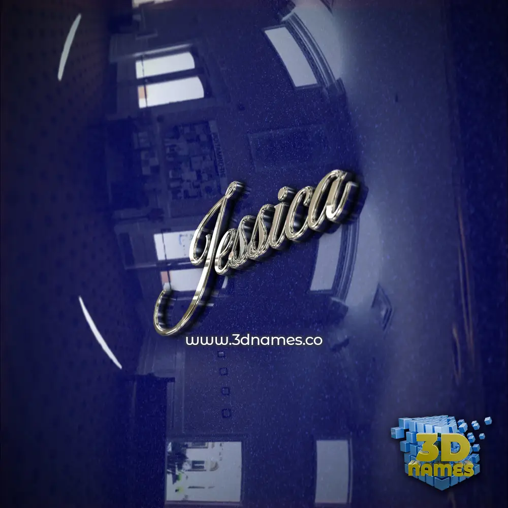 jessica in Metalic Blue style - 3D name wallpaper