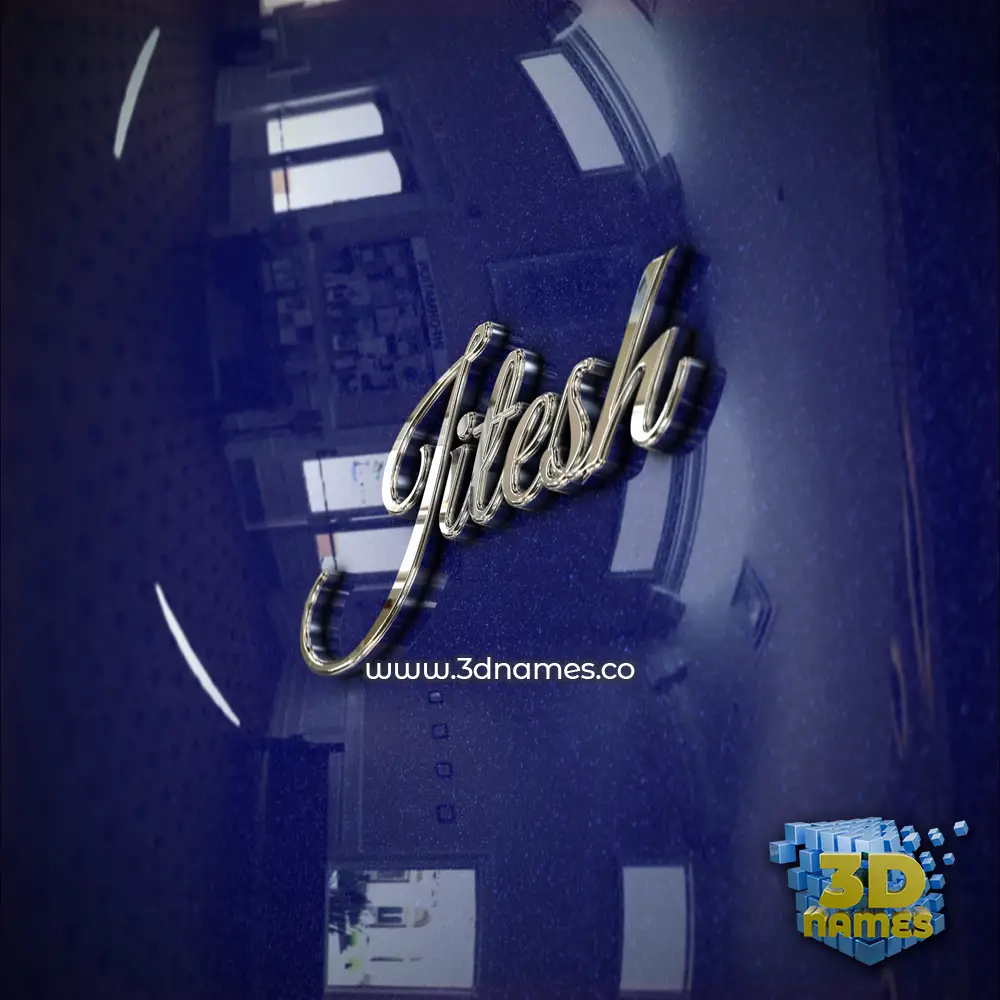 jitesh in Metalic Blue style - 3D name wallpaper