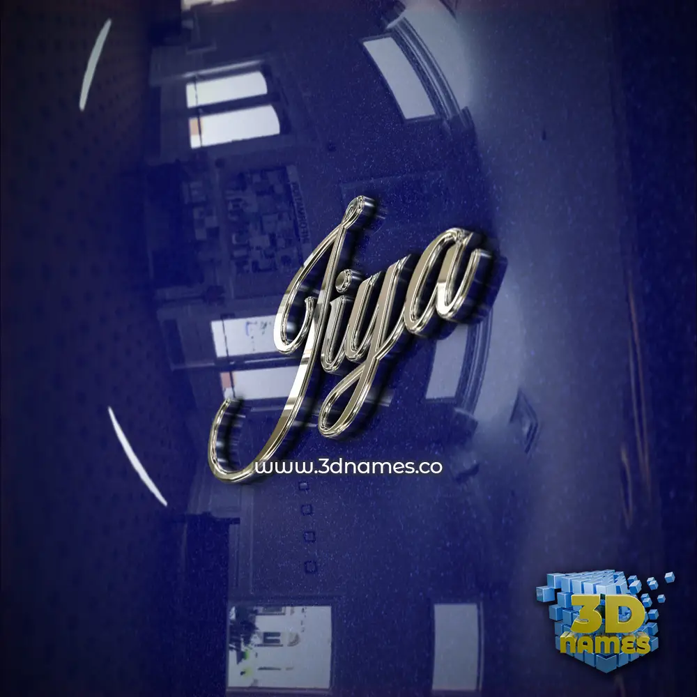 jiya in Metalic Blue style - 3D name wallpaper