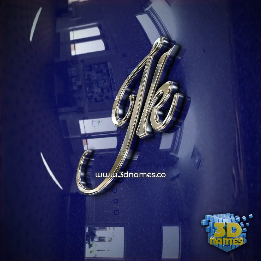 jk in Metalic Blue style - 3D name wallpaper