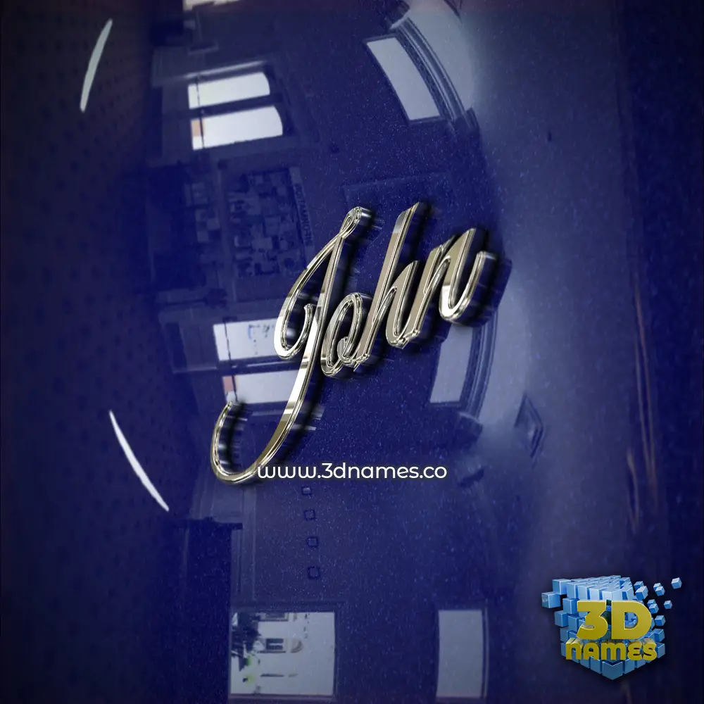 john in Metalic Blue style - 3D name wallpaper