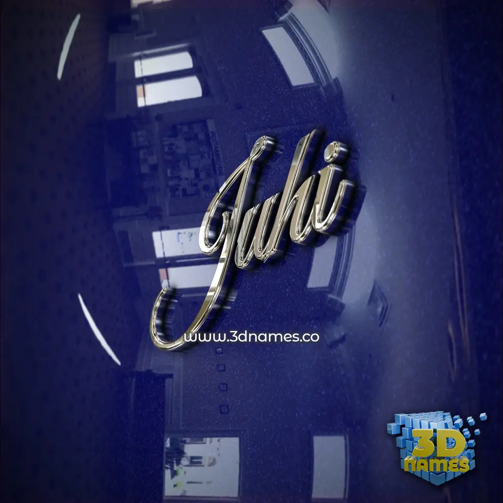 juhi in Metalic Blue style - 3D name wallpaper