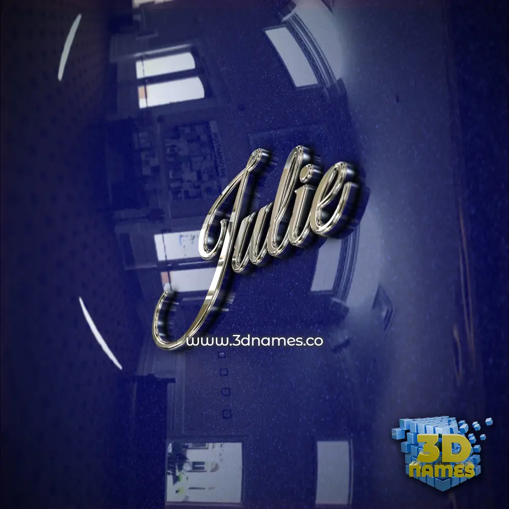 julie in Metalic Blue style - 3D name wallpaper